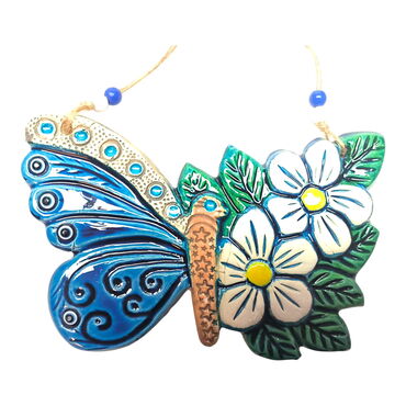 Butterfly Themed Nautical Ceramics Third Size Wall Hanging - 2