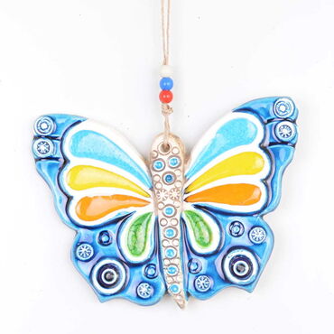 Butterfly Themed Nautical Ceramics Third Size Wall Hanging - 4