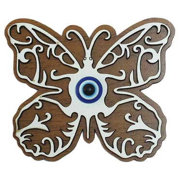 Butterfly Themed Wooden Engraved Souvenir Fridge Magnet - 4