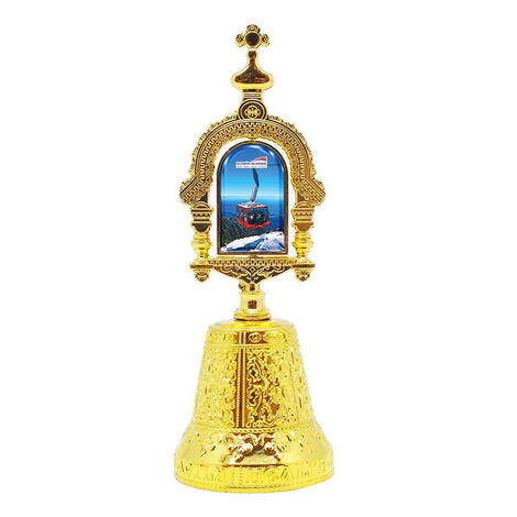 Cable Card Themed Collectible Souvenir Double Face Spinner Metal Bell - Golden Color - 3