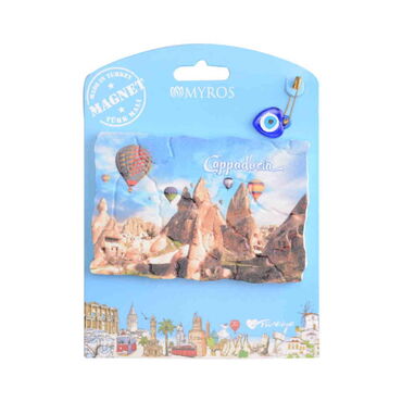 Cappodocia Themed Plastic Base UV Printed Custom Backing Carded Fridge Magnet - 4