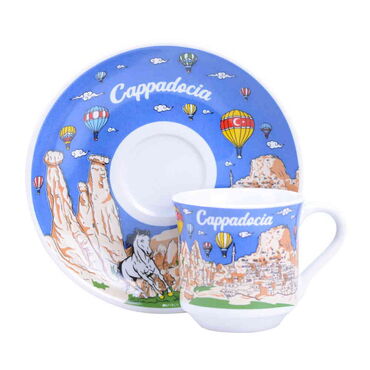 Cappodocia Themed Turkish Coffee Cup Set of 2 pcs - 6