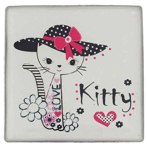 Cat Themed Epoxy Dome Square Souvenir Fridge Magnet 65x65 mm - 3