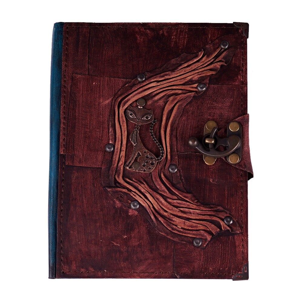 Cat Themed Large Leather Notebook - Myros