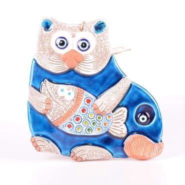 Cat Themed Nautical Ceramics Sixth Size Wall Hanging - 3