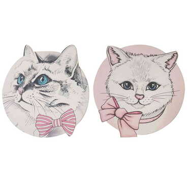 Cat Themed Wooden Customised Round Travel Coaster 100 mm - 2