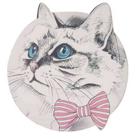 Cat Themed Wooden Customised Round Travel Coaster 100 mm - 4