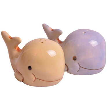 Ceramic Dolphin Shaped Blue Salt And Pepper Shaker - Myros