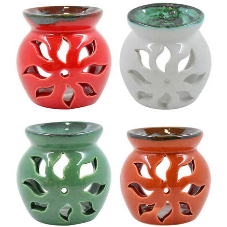 Ceramic Lotus Censer Candle Holder - 3