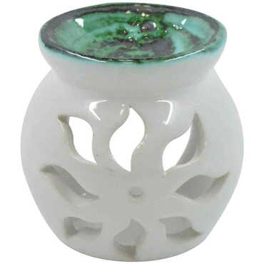 Ceramic Lotus Censer Candle Holder - 7