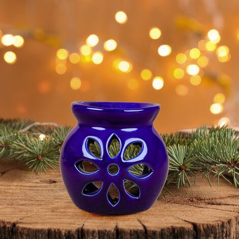 Ceramic Lotus Censer Candle Holder - 8