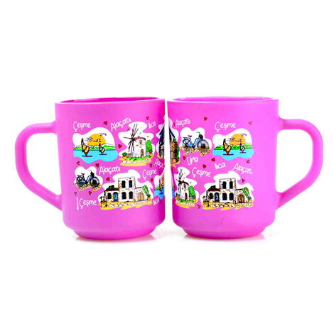 Cesme Region Themed Colored Glass Mug - 4