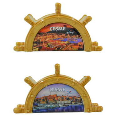 Cesme Themed Anchor Shaped Ceramic Napkin Holder - 4