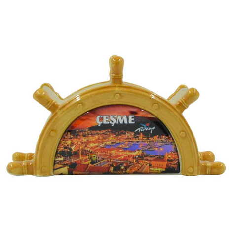 Cesme Themed Anchor Shaped Ceramic Napkin Holder - 5