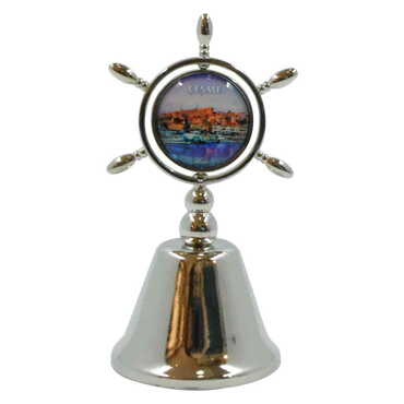 Cesme Themed Collectible Souvenir Double Face Metal Spinner Rudder Bell 44x92 mm - 5