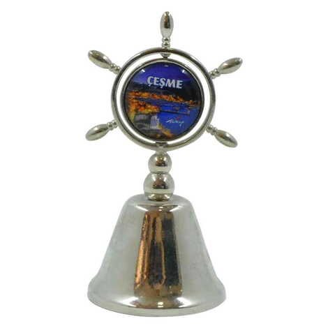 Cesme Themed Collectible Souvenir Double Face Metal Spinner Rudder Bell 44x92 mm - 6