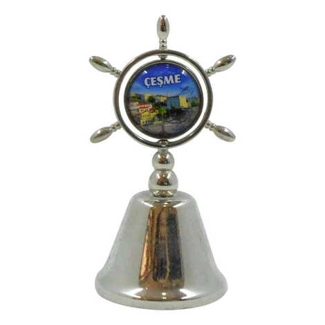 Cesme Themed Collectible Souvenir Double Face Metal Spinner Rudder Bell 44x92 mm - 7