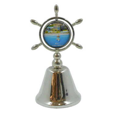 Cesme Themed Collectible Souvenir Double Face Metal Spinner Rudder Bell 44x92 mm - 8