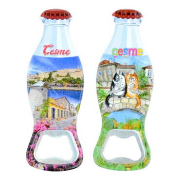 Cesme Themed Customised Uv Printed Coca Cola Bottle Shape Plastic Base Bottle Opener 42x120 mm - 3