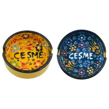 Cesme Themed Turkish Ceramic B Serie Ashtray Medium Size - 2