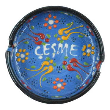 Cesme Themed Turkish Ceramic B Serie Ashtray Medium Size - 3