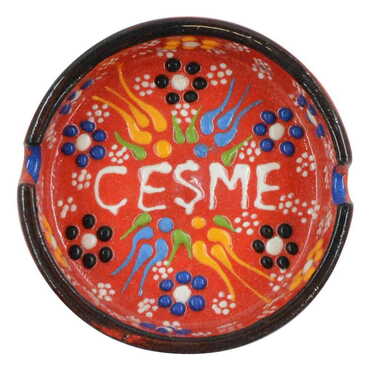 Cesme Themed Turkish Ceramic B Serie Ashtray Medium Size - 4