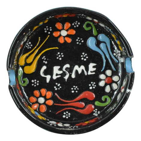 Cesme Themed Turkish Ceramic B Serie Ashtray Medium Size - 5