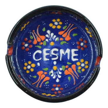 Cesme Themed Turkish Ceramic B Serie Ashtray Medium Size - 6