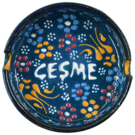 Cesme Themed Turkish Ceramic B Serie Ashtray Medium Size - 7