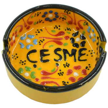 Cesme Themed Turkish Ceramic B Serie Ashtray Medium Size - 8