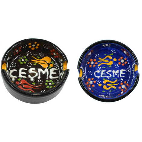 Cesme Themed Turkish Ceramic B Serie Ashtray Small Size - 2