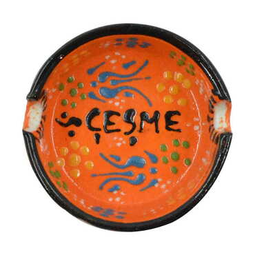 Cesme Themed Turkish Ceramic B Serie Ashtray Small Size - 3