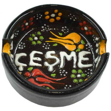 Cesme Themed Turkish Ceramic B Serie Ashtray Small Size - 4