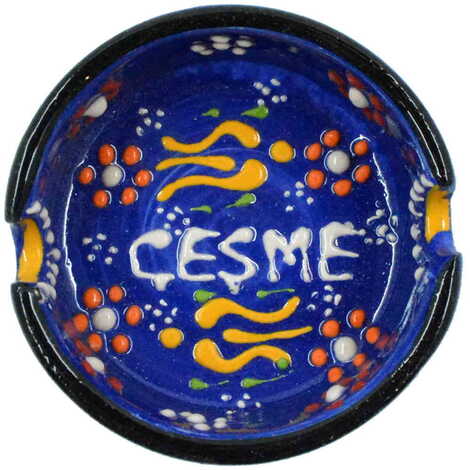 Cesme Themed Turkish Ceramic B Serie Ashtray Small Size - 5