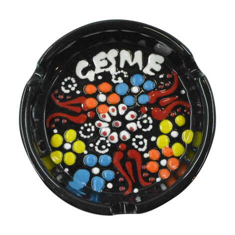 Cesme Themed Turkish Ceramic Relief Ashtray Small Size - 5