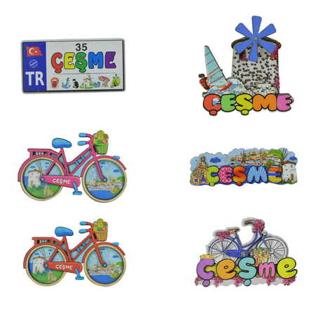 Cesme Themed Wooden Customised 2D Souvenir Fridge Magnet - 3