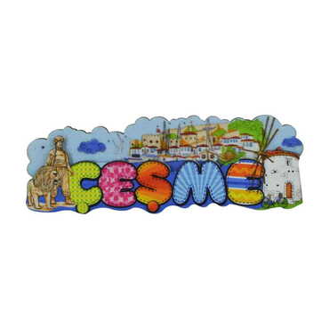 Cesme Themed Wooden Customised 2D Souvenir Fridge Magnet - 7