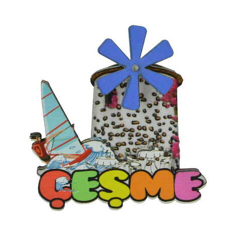 Cesme Themed Wooden Customised 2D Souvenir Fridge Magnet - 8