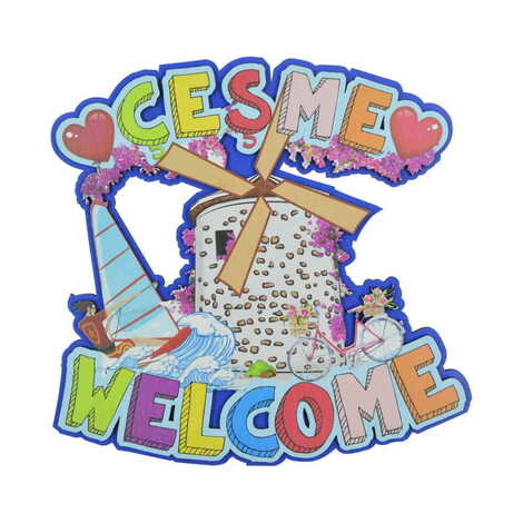 Cesme Themed Wooden Customised Door Sign Board 200x290 Mm - 4