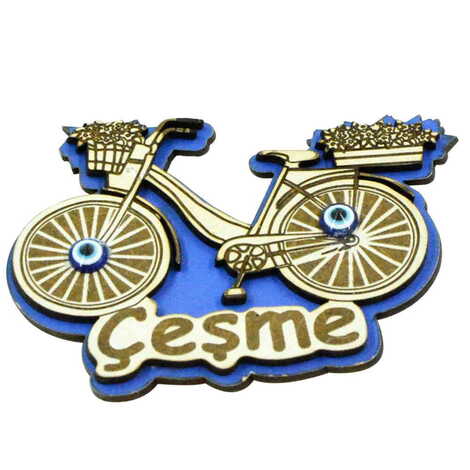 Cesme Themed Wooden Engraved Souvenir Fridge Magnet - 4