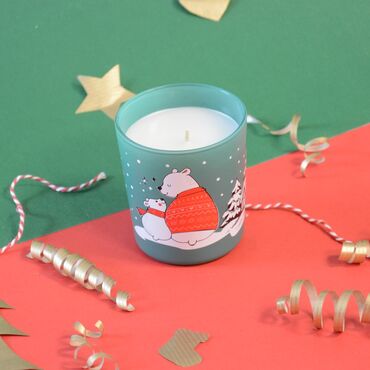 Christmas Themed Colorful Glass Candle - 6