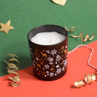 Christmas Themed Colorful Glass Candle - 7