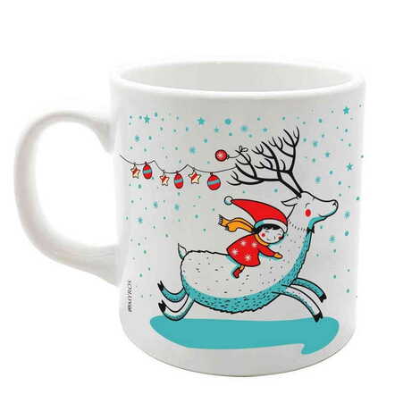 Christmas Themed Custom Printed Ceramic Coffee Mug 82x90 mm - 5