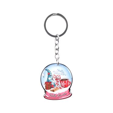 Christmas Themed Custom Shape Double Sided Printed Epoxy Keychain - 19