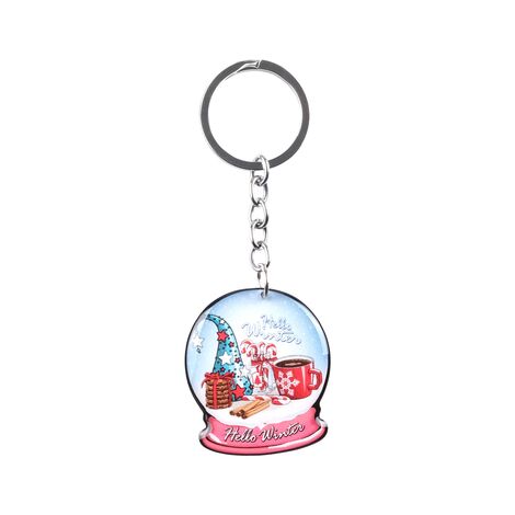 Christmas Themed Custom Shape Double Sided Printed Epoxy Keychain - 19