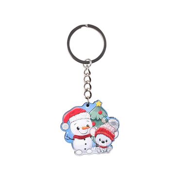 Christmas Themed Custom Shape Double Sided Printed Epoxy Keychain - 21