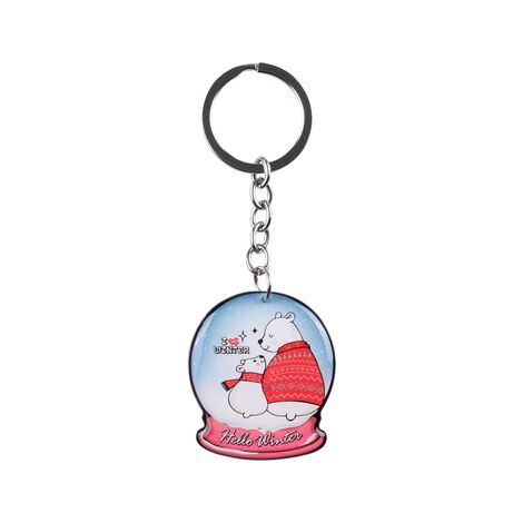 Christmas Themed Custom Shape Double Sided Printed Epoxy Keychain - 25