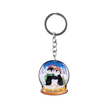 Christmas Themed Custom Shape Double Sided Printed Epoxy Keychain - 26