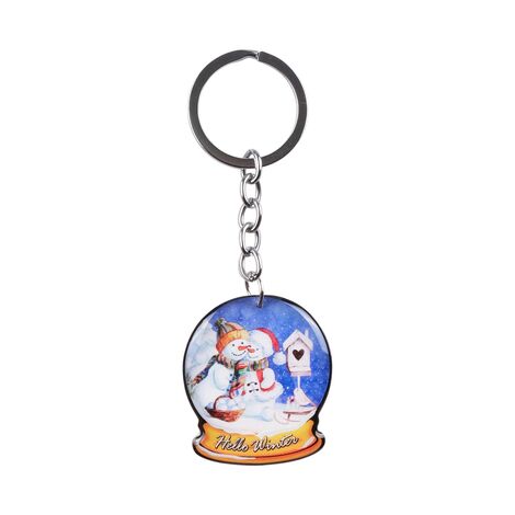 Christmas Themed Custom Shape Double Sided Printed Epoxy Keychain - 27