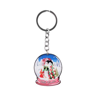 Christmas Themed Custom Shape Double Sided Printed Epoxy Keychain - 30